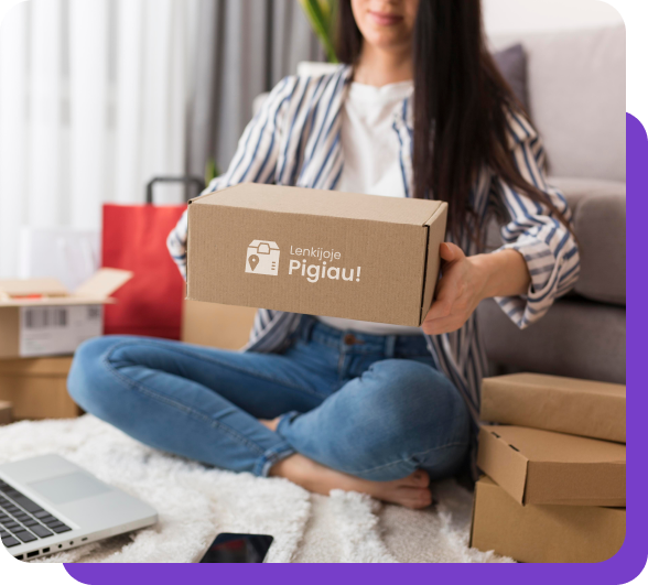 person holding a box